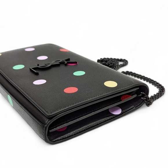 ✨️Authentic saint laurent multicolor Polka Dot Wallet on chain - Picture 9 of 15